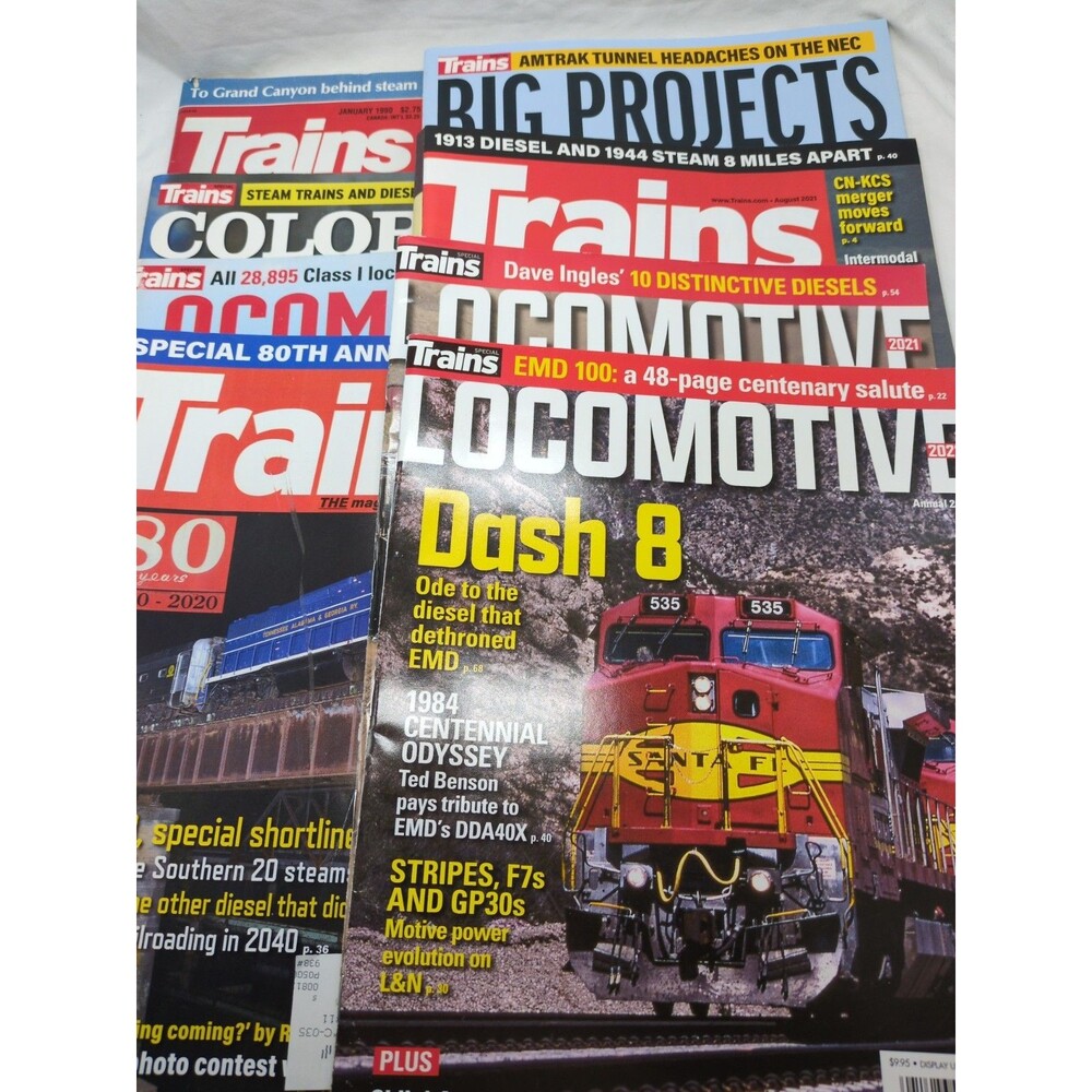 (8) Trains The Magazine Of Railroading Magazines